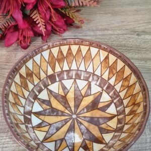 Mini Bowl de Porcelana Mandala Dourada e Marrom