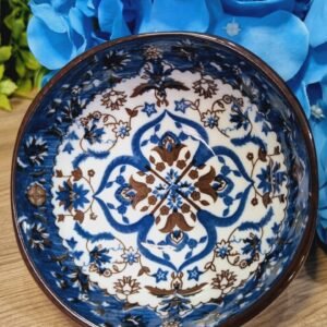 Mini Bowl de Porcelana Mandala Azul e Branca