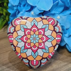 Pote de Metal Coração Mandala