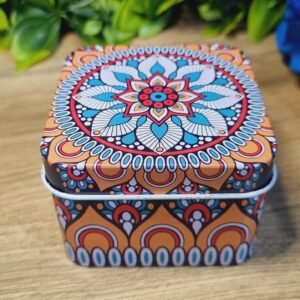 Pote de Metal Mandala Quadrada