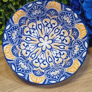Bowl de Porcelana Flor Azul e Amarela