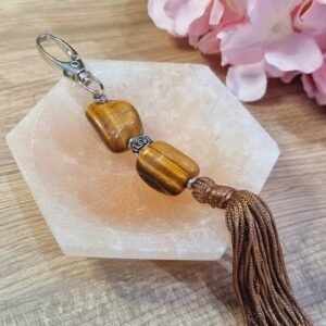 Chaveiro tipo Tassel Olho de Tigre