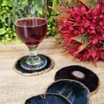 Porta copo de ágata Preto (kit)