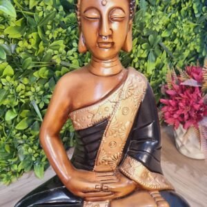 Buda Manto Preto e Dourado