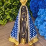 Estátueta Nossa Senhora com Pérolas Azuis e Strass