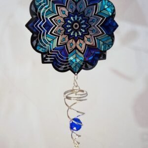 Captador de Energia Mandala Flor Azul